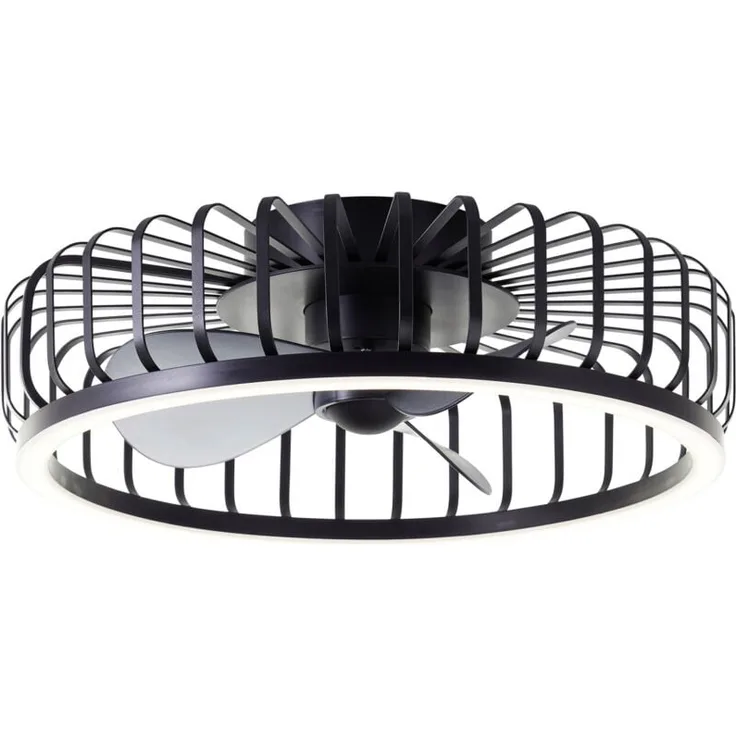 Brilliant LED Deckenventilator Capo, 48 cm, 36 W, schwarz, dimmbar mit Fernbedienung, CCT-Funktion, 6 Geschwindigkeitsstufen