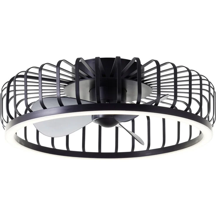 Brilliant LED Deckenventilator Capo, 48 cm, 36 W, schwarz, dimmbar mit Fernbedienung, CCT-Funktion, 6 Geschwindigkeitsstufen