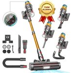 FOSMET Akku-Stielstaubsauger Modell 017, kabelloser Staubsauger mit 85000Pa Saugleistung, 80 Minuten Laufzeit, 2,6L Staubbehälter, OLED Display, leise 50dB