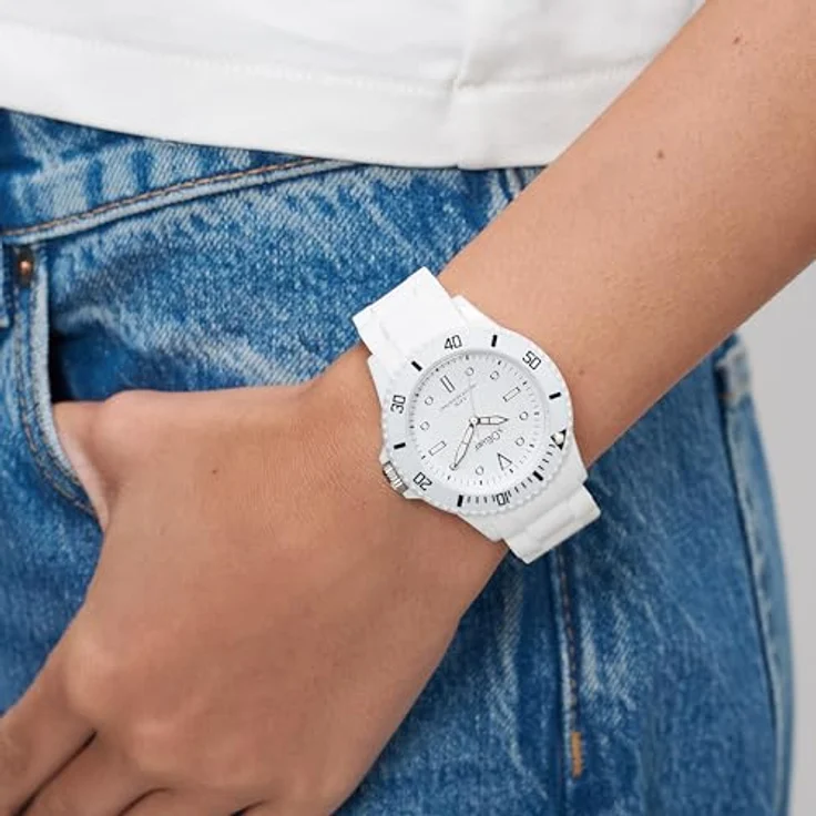 s.Oliver Unisex Analog Quarz Armbanduhr SO-2291-PQ, Schwarzes Kunststoffgehäuse Ø 40 mm, Wasserdicht bis 5 ATM, Silikonband – Bild 2
