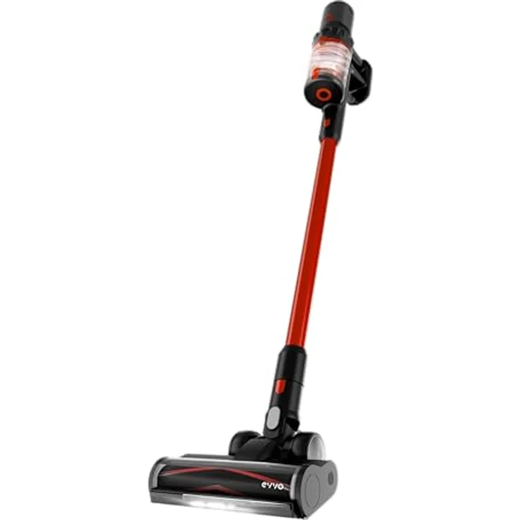 EVVO Ai25, 2-in-1-Stabstaubsauger, Beutellos, Schwarz-Rot, 0,6 l, Zyklonal, hohe Saugleistung, HEPA-Filter, kabellos – Bild 1