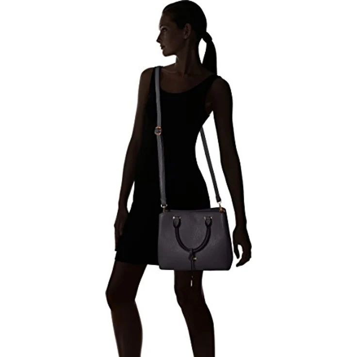 L.Credi Maxima Handtasche 28 cm, schwarz, 100% Kunstleder, 28 x 11 x 24 cm – Bild 2