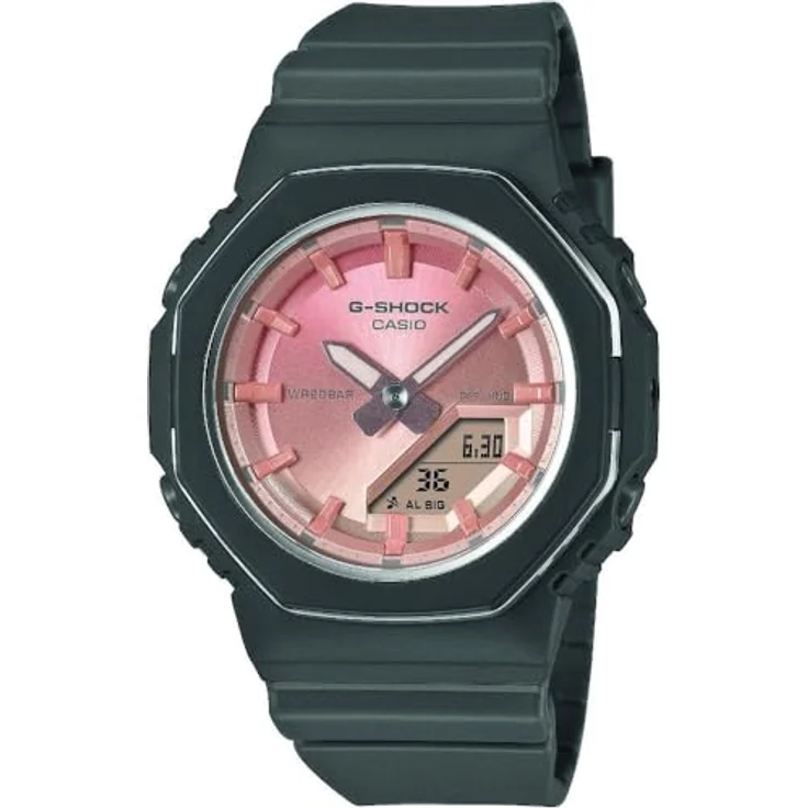 Casio G-SHOCK Damenuhr GMA-P2110SC-4AER, Roséfarbene Armbanduhr mit dunkelgrauem Band und Rosenquarz-Design – Bild 1