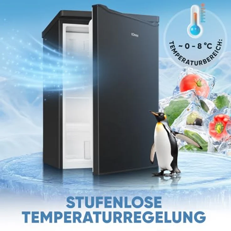 Bomann Kühlschrank mit Gefrierfach KS 7251, klein, leise, 4-Sterne Gefrierfach, schwarz – Bild 2