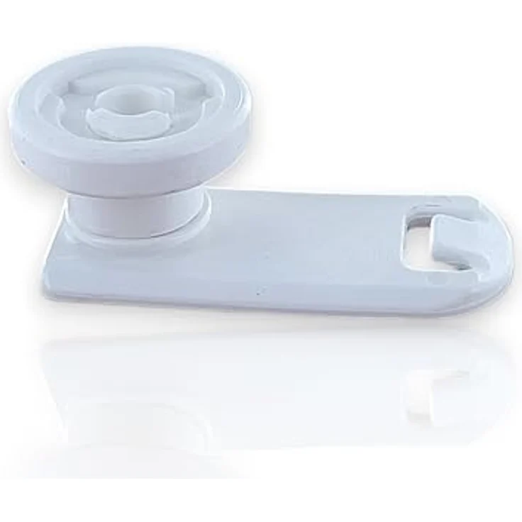 DL-pro Oberkorbrolle kompatibel mit Miele 7649011, Geschirrkorb-Rolle mit Halter für Besteckschublade, 47 mm lang, weiß – Bild 3
