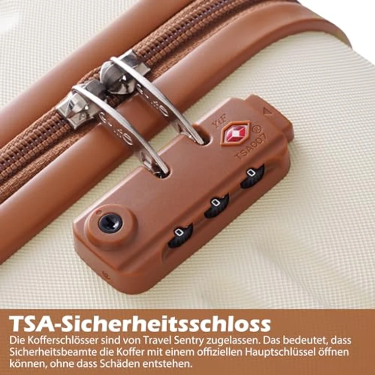 COOLIFE Reisekoffer Trolley Set 3tlg, Mittelgroßer ABS Hartschalenkoffer mit 4 Rollen, TSA-Schloss, Grau/Rosa inkl. Rucksack und Kulturbeutel – Bild 4