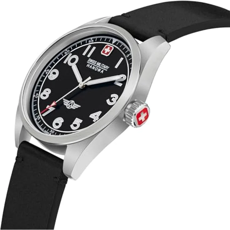 Swiss Military Hanowa Armbanduhr Herren Chrono Falcon SMWGA2100401, Quarzuhr, 42 mm, schwarz – Bild 3