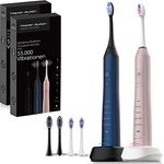 Tristan Auron Business Class Doppelpack Schallzahnbürste - 55000 Vibrationen - 60 Tage Akku, Elektrische Zahnbürste - 5 Putzmodi - 4 Aufsätze (Business Edition pink/blau)