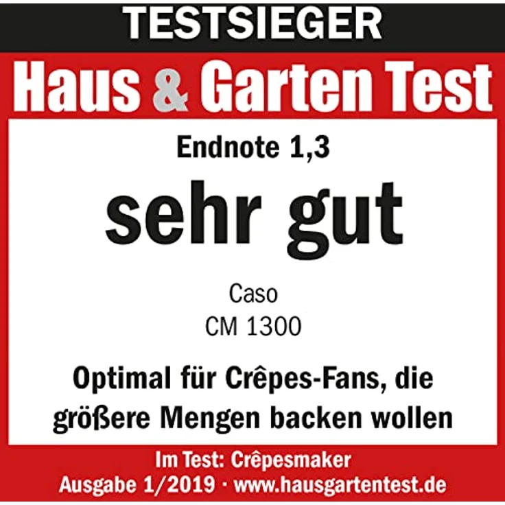 Caso 2930 CM 1300 Design Crepes Maker mit extra großer Bratfläche, Durchmesser 33 cm, 1300 W – Bild 3