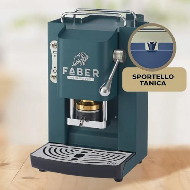 Faber Coffee Machines Pro Deluxe 3.0 Chrom, Kaffeepadmaschine für 44mm ESE-Pads, hygienischer Wassertank aus Glas, magnetisch abnehmbare Brühgruppe, Chrom-Details mit 3D-Logo – Bild 6