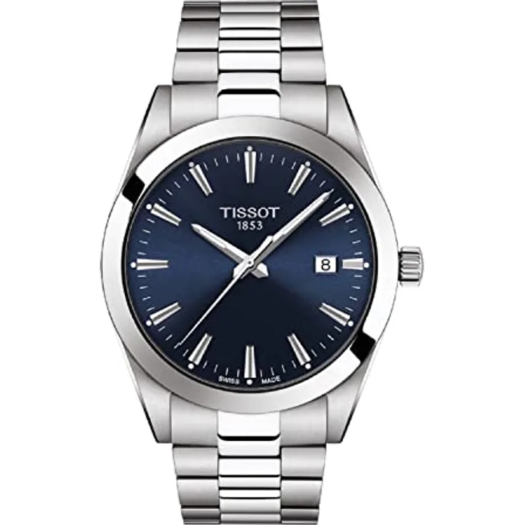 Tissot Gentleman T127.410.11.041.00, Luxusuhr mit feinem Lederarmband und klassischem Design