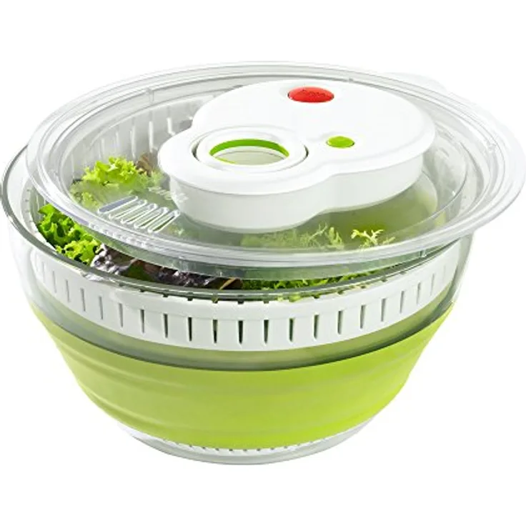 Emsa 512991 Turboline Falt-Salatschleuder 4,5 L Grün Transparent