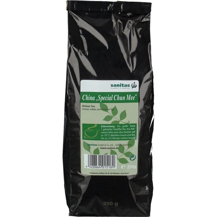 sanitas Grüner Tee China Special Chun Mee, 250 g, hochwertiger grüner Tee aus China