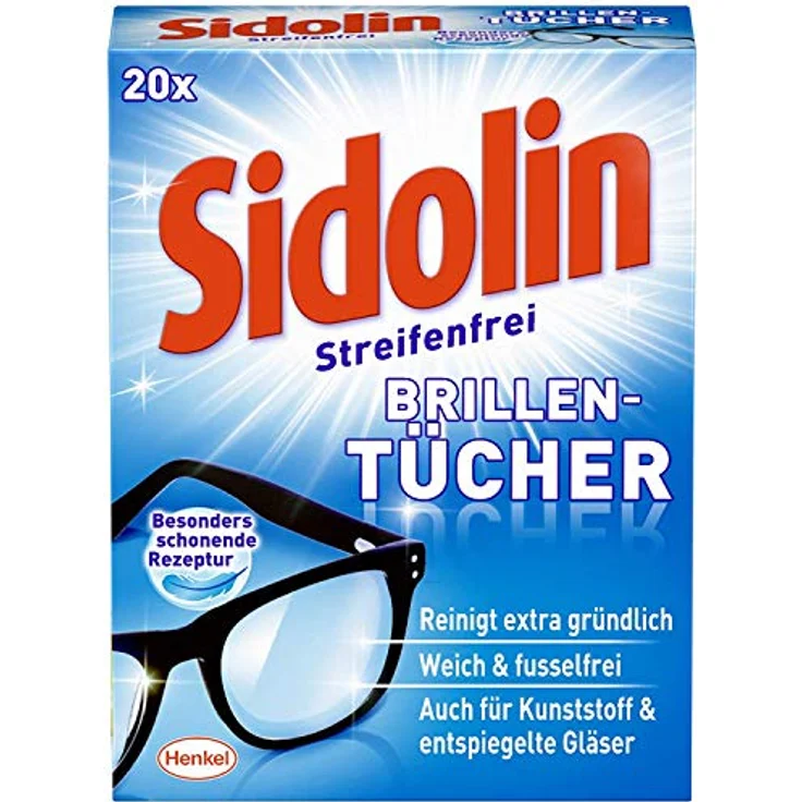 Sidolin Brillenputztücher, 10er Pack (10 x 20 Stück), feuchte Reinigungstücher für streifenfreie Reinigung von Brillen und Displays – Bild 2