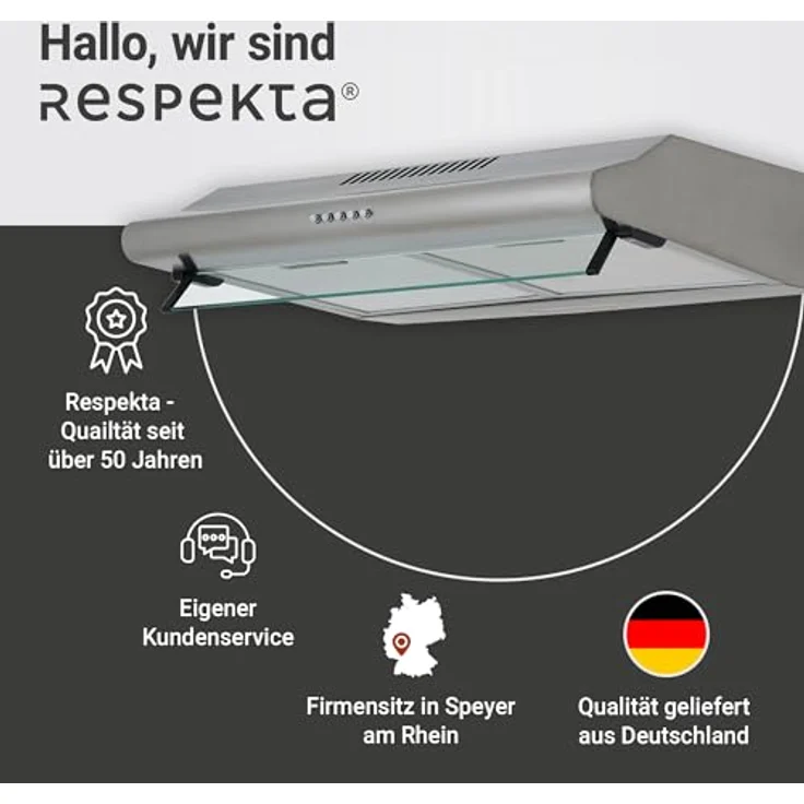 respekta CH 1259 IX C, Motorhaube, Standard, Breite: 59.8 cm, Tiefe: 50 cm, Absaugung und Rückführung (mit zusätzlichem Rückführungsset), rostfreier Edelstahl – Bild 8