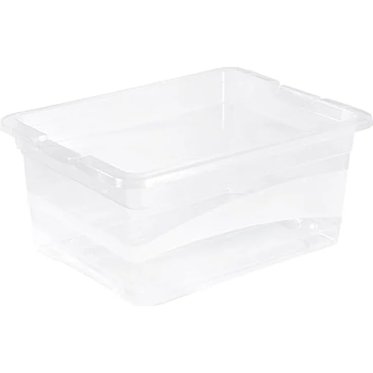 keeeper Aufbewahrungsbox mit Deckel und Schiebeverschluss, 39,5 x 29,5 x 17,5 cm, 12 l, Cornelia, Transparent – Bild 4