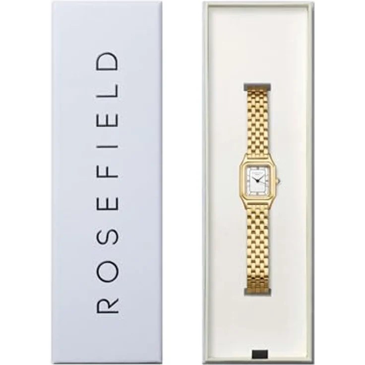 ROSEFIELD Quarzuhr OCWGSG-OC01, Damenuhr mit analoger Anzeige, Edelstahlarmband in Weiß, Goldfarben/Weiß – Bild 5