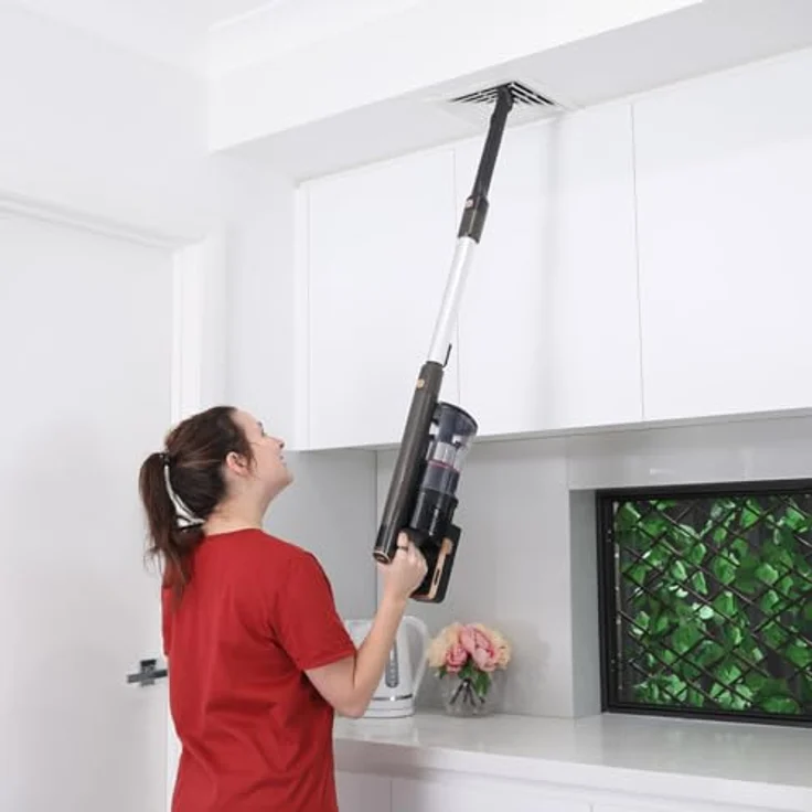LIVINGTON Smart&Slim Vac, Beutelloser Akku Staubsauger mit 350W Motor, smarter Saugkraftanpassung und LED-Saugkopf, kabellos & leicht – Bild 5