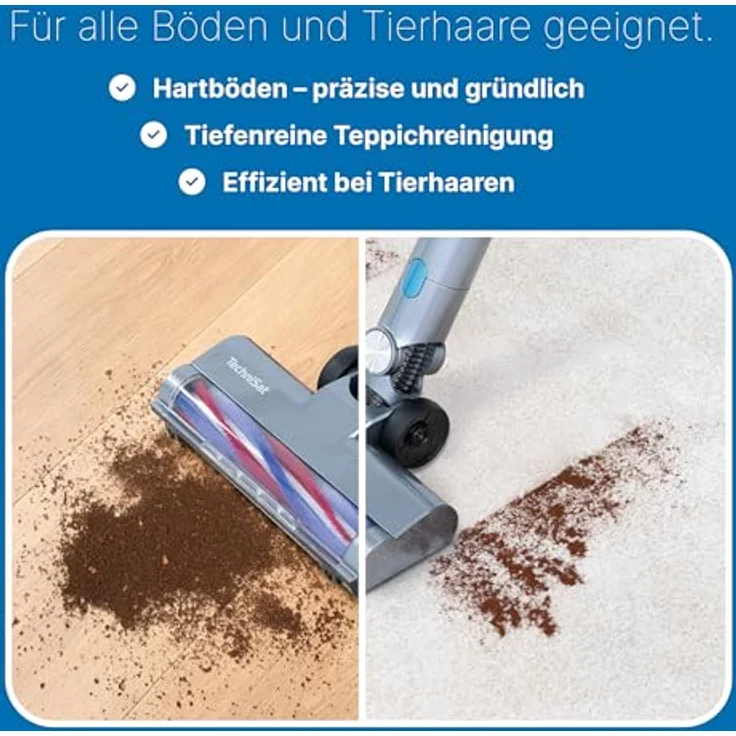 TechniSat TECHNIMAX AS2 Akku Staubsauger, 60min Laufzeit, 30kPA Saugleistung, HEPA Filter, leichtes Design – Bild 4