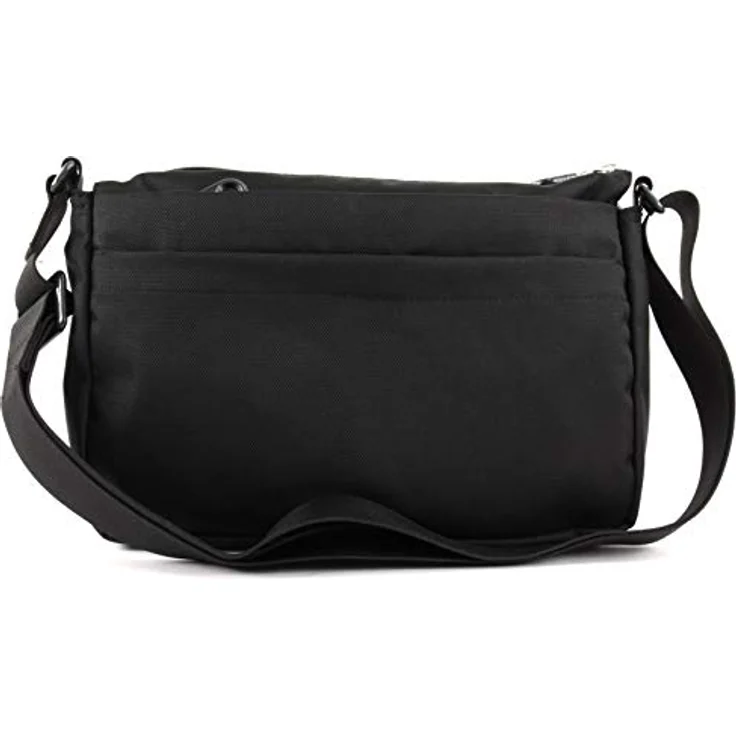 Mandarina Duck MD20 Umhängetasche, modische Damen Tasche aus robustem Nylon und Polyester mit 5 Außentaschen, schwarz, 28 cm – Bild 7