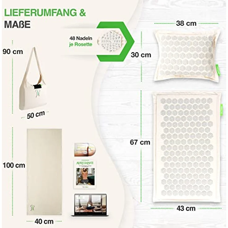 BACKLAxx® Akupressurmatte "Original" (Halbleinen, Kokosfaser, Naturlatex) - Preisvergleich – Bild 6