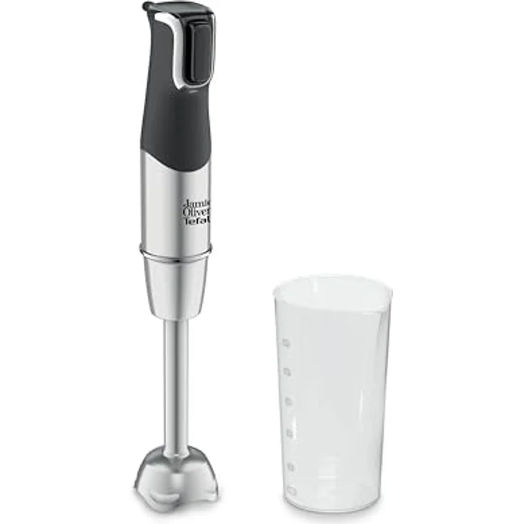 Tefal Jamie Oliver HB95JD10 Stabmixer, 1200 Watt, Edelstahlklingen, Multi-Speed Trigger, spülmaschinengeeignet, Schwarz/Edelstahl, inkl. 800 ml Becher – Bild 2