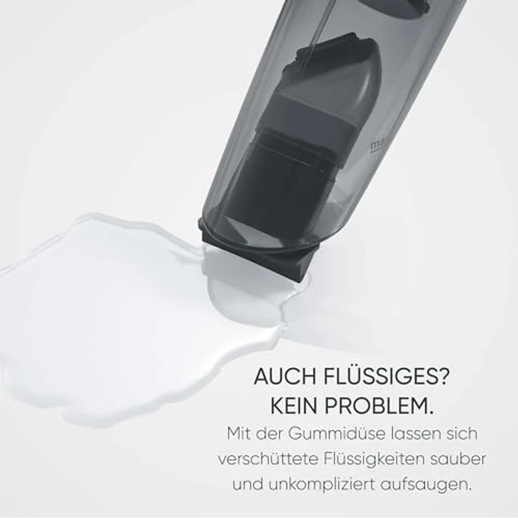 SEVERIN HV 7132, 3-in-1 Handstaubsauger Akku mit bis zu 25 Minuten Laufzeit, Nass- & Trockensauger, schlankes Design, schwarz, inkl. Gummidüse und Möbelaufsatz – Bild 5