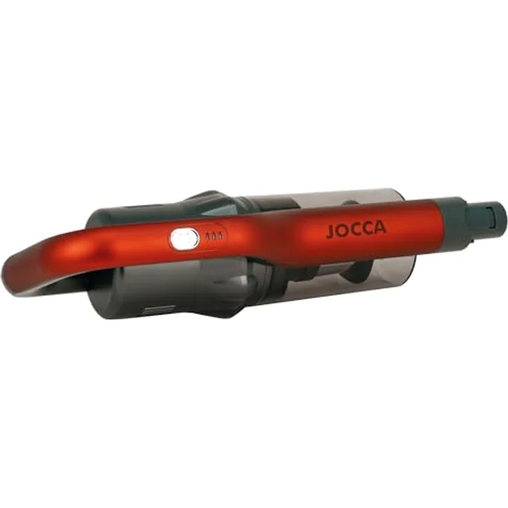 Jocca 2182, Beutelloser Stabstaubsauger mit HEPA-Filter, kabellos, 0,6 l, schwarz-rot-silber – Bild 6