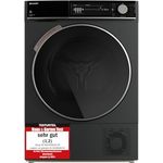 Sharp KD-NHH9S9GA3-DE Wärmepumpentrockner/A+++ / 9 kg/Programmknebel und DirectTouch-Bedienung auf LED-Display / 15 Programme/Trommelinnenbeleuchtung/Espresso Gray