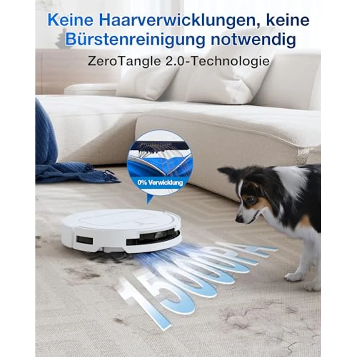 ECOVACS DEEBOT T50 Omni Saugroboter mit Wischfunktion, 15.000 Pa, ZeroTangle 2.0, All-in-One Station, weiß – Bild 5