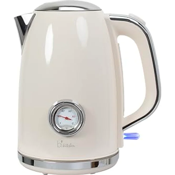 SILVA Schneider Wasserkocher Retro Style - Nostalgia 170, 1850-2200 Watt, 1,7 Liter, Edelstahlgehäuse, Wasserstandsanzeige, Wassertemperaturanzeige, automatische Abschaltung, 360° kabellos, Rot – Bild 2