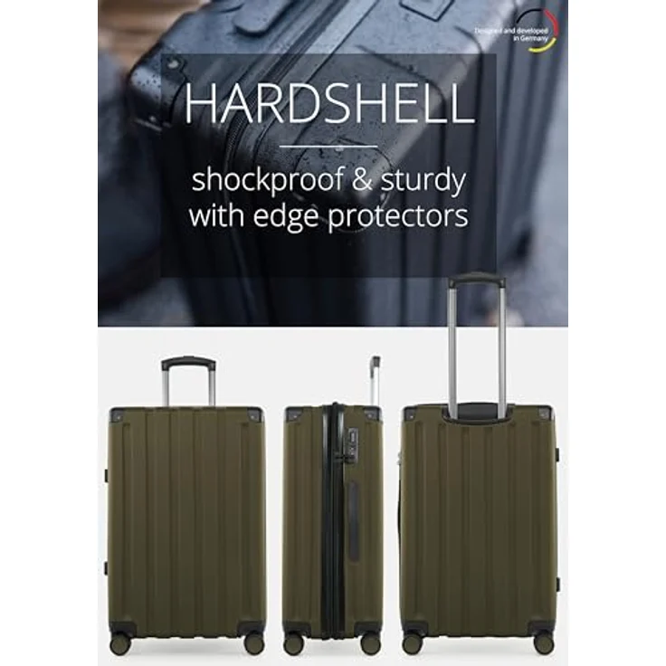 Hauptstadtkoffer Q-Damm - Mittelgroßer Hartschalenkoffer, TSA, 4 Rollen, Check-In Gepäck mit 6 cm Volumenerweiterung, 68cm, 89 L, Avocado – Bild 4
