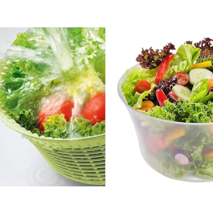 Leifheit Salatschleuder ComfortLine-Serie mit Rechts--links-Drehmechanismus im Deckel, Salattrockner inklusive Salatschüssel und Sieb, trocknet den Salat effektiv und schonend – Bild 5