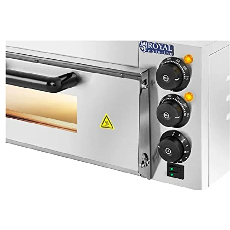 Royal Catering RCPO-2000-1PE Pizzaofen elektrisch 2000W 1 Kammer Pizzabackofen Pizza Ofen Schamotte Schamotteboden – Bild 2