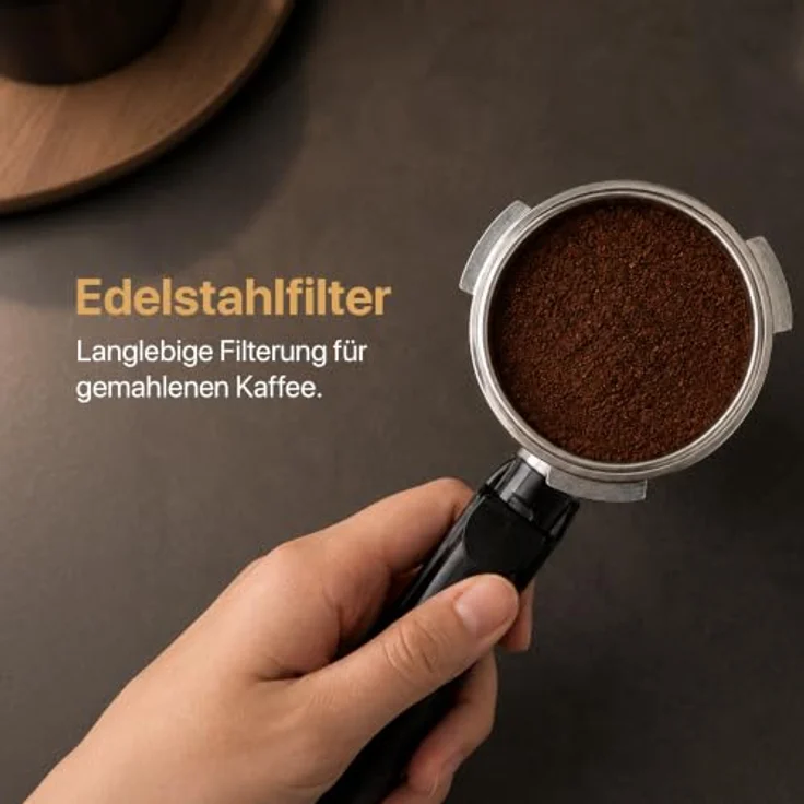 Heinner HEM-200RD, Espressomaschine mit 800 W, 0,25 l Wassertank, Edelstahlfilter und Glaskanne, Rot – Bild 8