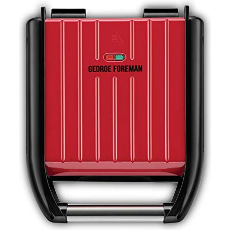 George Foreman 25030-56 Fitnessgrill Steel Compact, Kontaktgrill, Panini- und Sandwichgrill, 24 x 17 cm große Grillfläche für bis zu 3 Portionen, rot – Bild 3