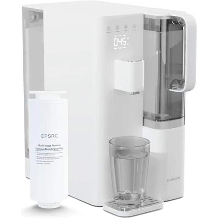 Klarstein VitalPour Wasserfilter, 5-stufige Umkehrosmose mit 5 L Tank, Touch-Panel, Heizfunktion, flexibles Wasser in fünf Temperaturstufen – Bild 1