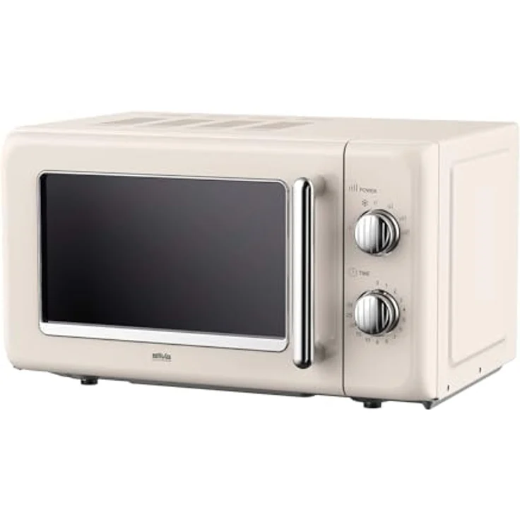 Silva MW-R 25.3, Retro Mikrowelle mit 700 Watt, 20-Liter-Garraum, beige – Bild 2