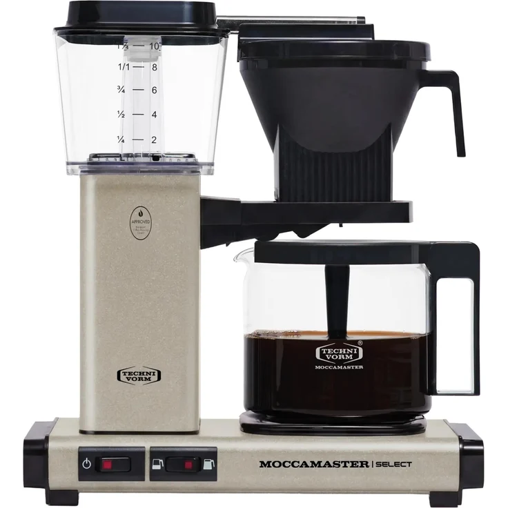 Moccamaster KBG Select, Filterkaffeemaschine mit 1,25 l Füllmenge, 1520 W, Schwarz-Cremefarben, ideal für perfekten Kaffee