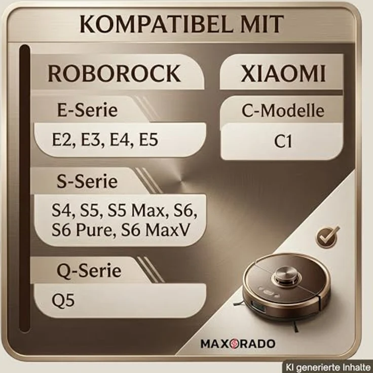 Maxorado Zubehör Set für Roborock S4 S5 MAX S6 Pure E2 E3 E4 E5 Q5 Xiaomi C1, Wartungs-Kit mit 2 Hauptbürsten, 2 Hepa-Filtern, 3 Seitenbürsten und 2 Wischtüchern – Bild 4
