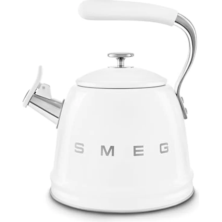 Smeg WKF01WH Wasserkessel, Edelstahl, 2,3 l Fassungsvermögen, Abnehmbarer Deckel und Verschlussklappe, auch für Induktion, Weiß – Bild 1
