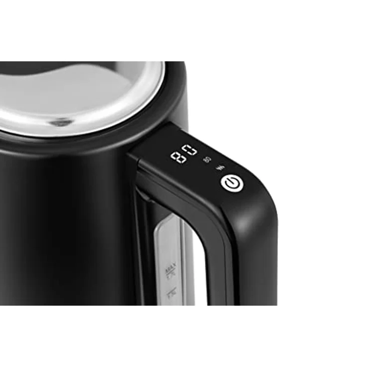 Linsar - Wasserkocher - Edelstahl-Optik - 1,7 Liter - Mit Touchfunktion, Warmhaltefunktion, 5 Temperatur-Einstellungen, Kalkfilter, Abschaltautomatik und digitaler Anzeige - 2200 Watt (Schwarz) – Bild 3