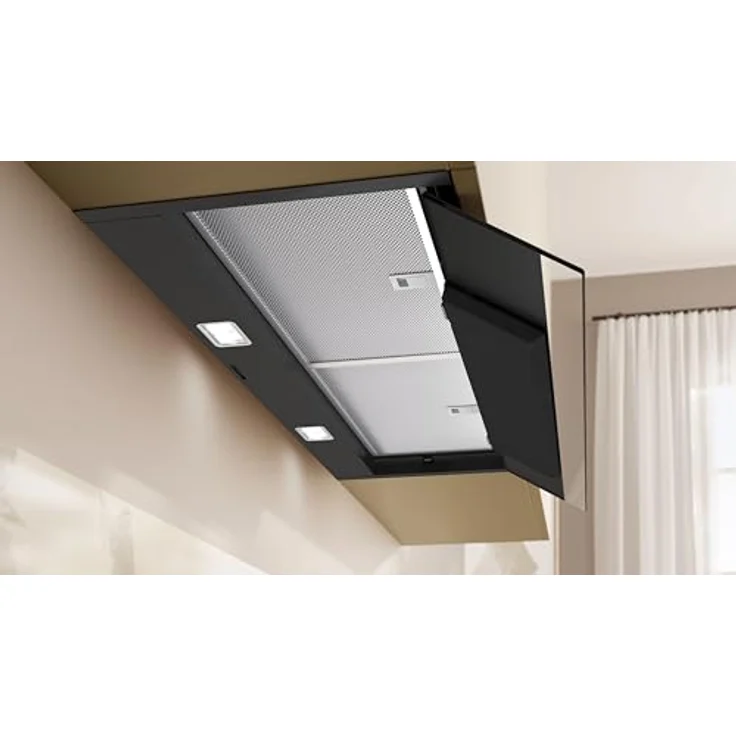 Neff D97XDP2S0, N 70, Integrierte Designhaube 90 cm, Klarglas schwarz bedruckt, Mattschwarz, mit Efficient Drive Motortechnologie und Home Connect Funktionen – Bild 4