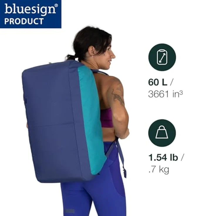 Osprey Daylite Duffel 60, Reisetasche 59 cm, grau, aus 100% PET, vielseitig und robust – Bild 2