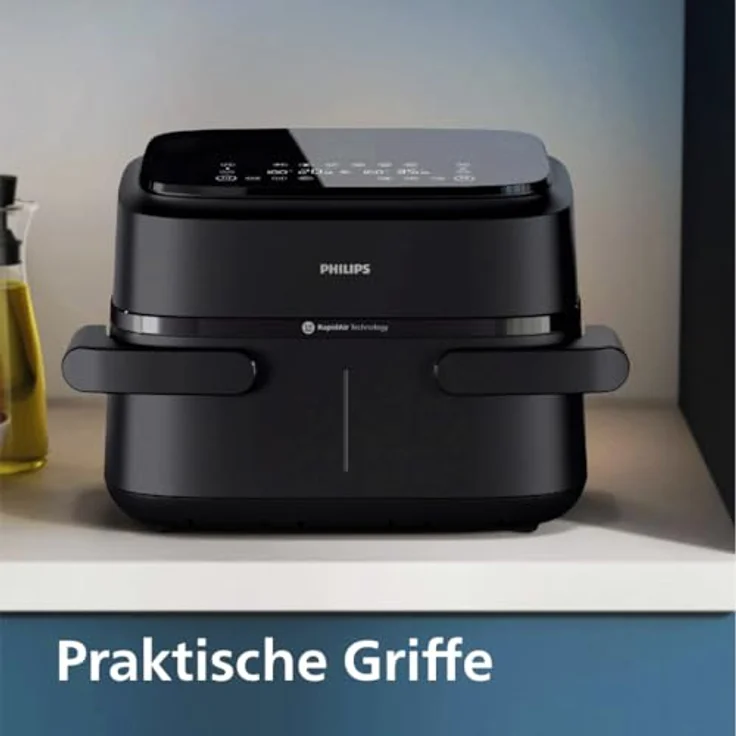Philips Airfryer 1000 Series NA154/00, Heißluftfritteuse mit 7,1 L, RapidAir-Technologie, 10 Kochfunktionen, 90% weniger Fett, kompaktes Design, HomeID-Rezept-App – Bild 3