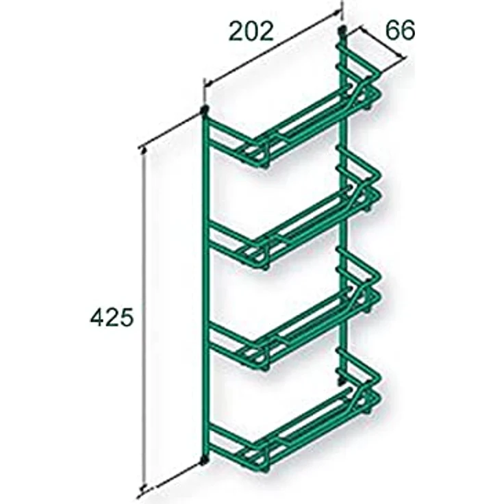 SOTECH Gewürzregal für 4 x 3 Gewürzdosen Silber Pulverbeschichtet – Bild 3