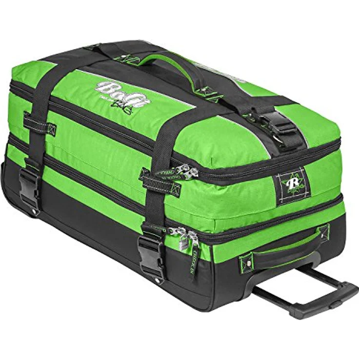 BoGi Bag Rollkoffer Reisekoffer, 72 cm, 85 L, Schwarz/Grün - Stabiler Trolley mit Skaterrollen und 2 Packzonen – Bild 4
