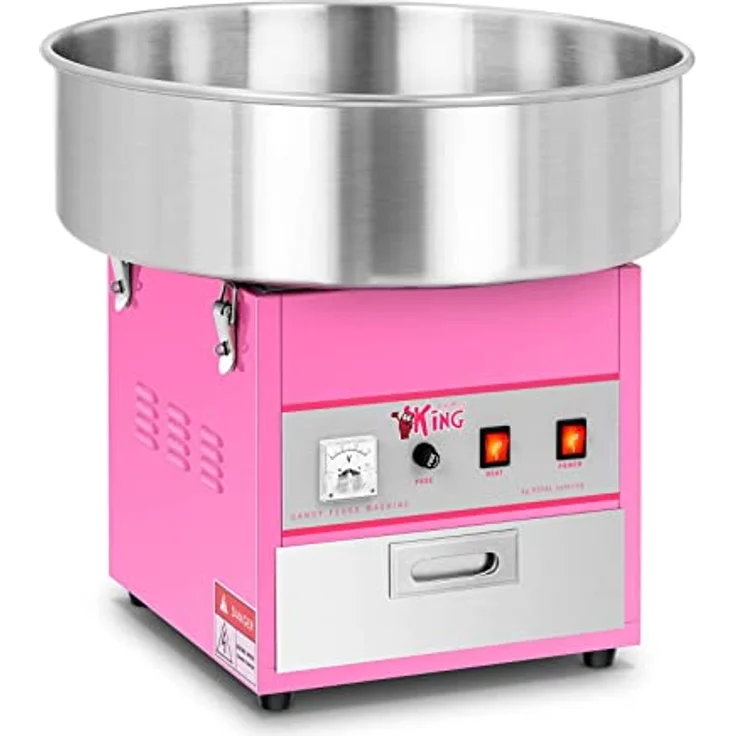 Royal Catering RCZK-1200-W Zuckerwattemaschine Cotton Candy Machine (Ø 52 cm, 1.200 W, 1 Einheit / 60 s, inkl. Zubehör) Pink – Bild 1