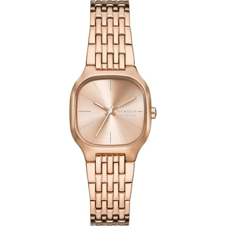 Skagen Damen Analog Quarz Uhr mit Edelstahl Armband SKW3166, 28-mm-Gehäuse, roségoldfarbenes Zifferblatt – Bild 1