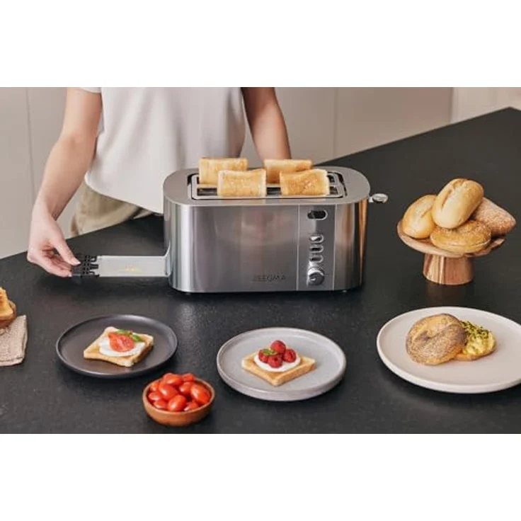 ZEEGMA TOSTEE CHEF Toaster, 1500 W, 4 Toasts, 6 Bräunungsstufen, Brötchenhalter, Auftau- und Aufwärmfunktion – Bild 7